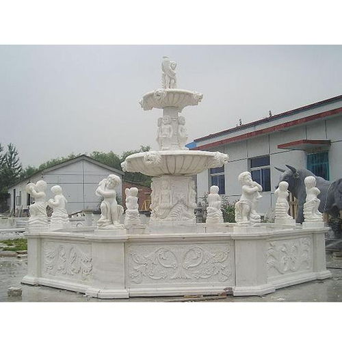 公園黃銹石三層噴泉石雕 濰坊大理石雕塑噴泉廠